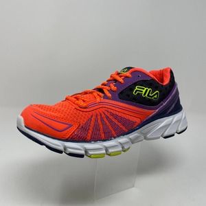 Fila Womens Sz 7 Sneakers Purple Orange Low Top